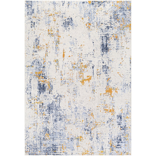 17 Stories Awad Abstract Light Gray/Navy Area Rug & Reviews Wayfair